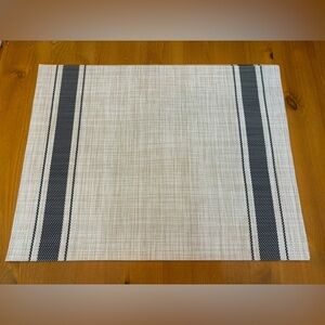 Set of 4 Beige and Navy Striped Placemat